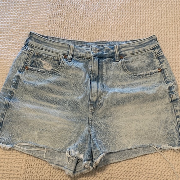 American Eagle Outfitters Pants - American Eagle Light Blue Acid Wash Cutoff Shorts 12